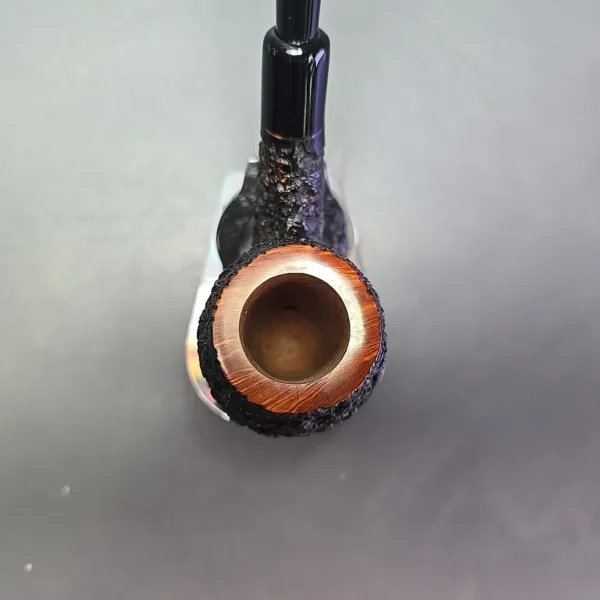 Castello Sea Rock Briar 4K Partially Rusticated Bent Egg Estate Briar Pipe, Unsmoked - Image 7