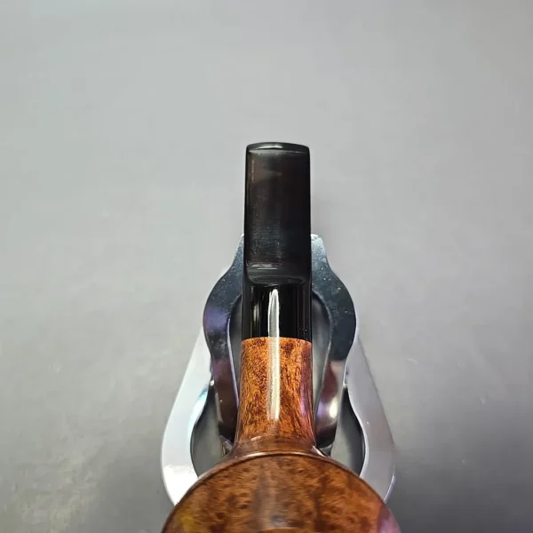 Moonshine MS02 Light Smooth Devil Dog w/ Black Stem Briar Pipe, New - Image 7