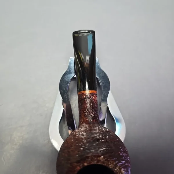 Moonshine MS07 Leather Sandblasted Devil Anse w/ Black Stem Briar Pipe, New - Image 7