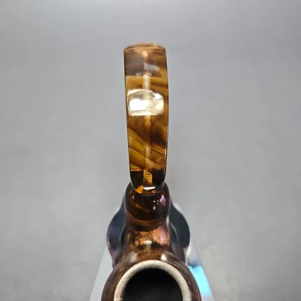 Moonshine MS12L Dark Smooth Long Stem Grapeshot w/ Tortoiseshell Stem Briar Pipe, New - Image 7