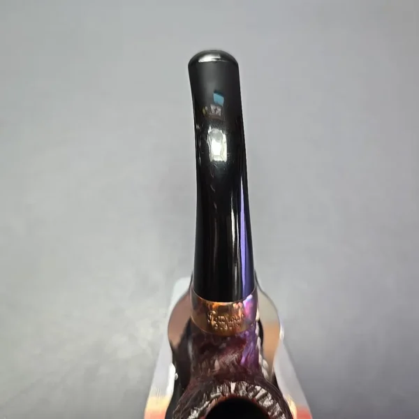 Peterson 2025 Christmas Pipe 230 Rusticated Bent Billiard w/ Copper Briar Pipe, Unsmoked - Image 7