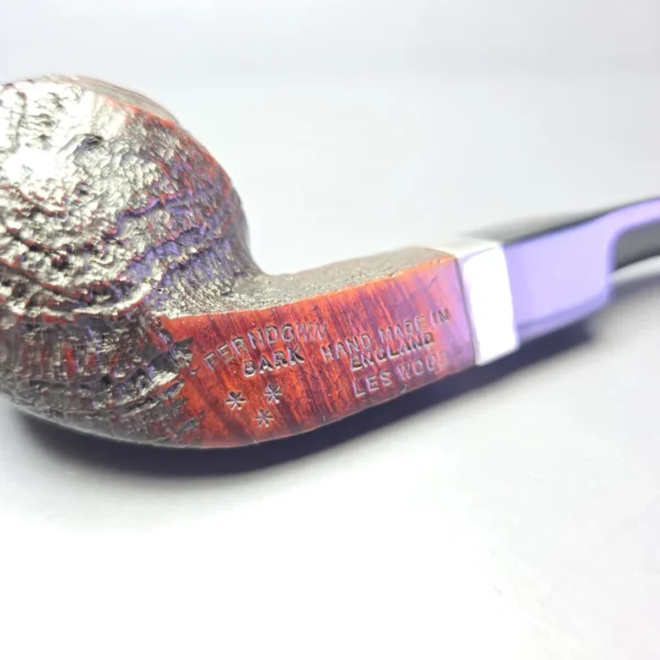 Ferndown (c. 1980s) Bark 3 Star Sandblasted Bulldog w/ Silver Estate Briar Pipe, English Estates - Image 8