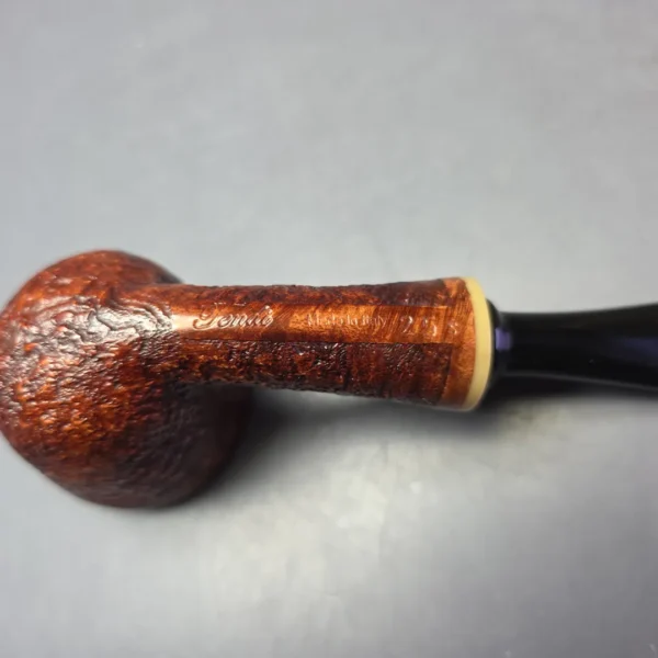 Graziano Tendi Partially Sandblasted Dublin w/ Boxwood Handmade Briar Pipe, New - Image 8