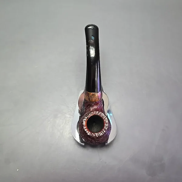 Peterson 2025 Christmas Pipe 230 Rusticated Bent Billiard w/ Copper Briar Pipe, Unsmoked - Image 8