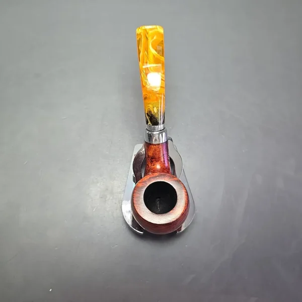 Molina Ambra 100 Smooth Bent Billiard Briar Pipe, New, 9mm - Image 8