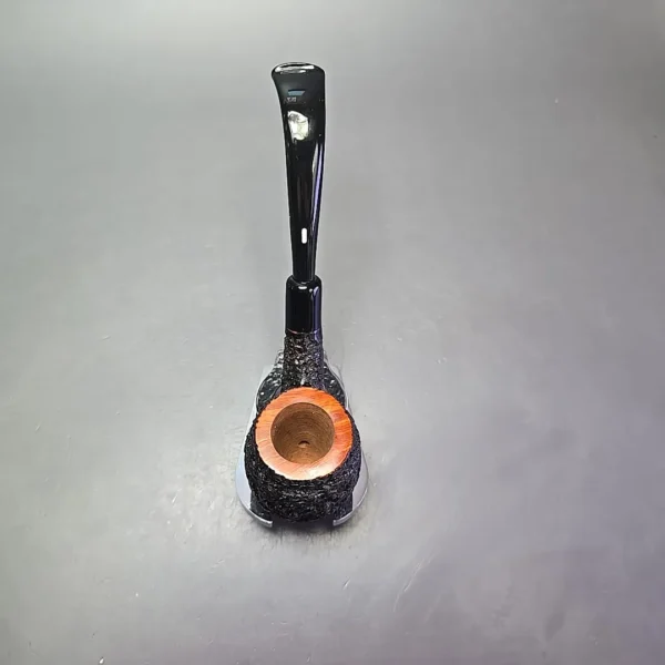 Castello Sea Rock Briar 4K Partially Rusticated Bent Egg Estate Briar Pipe, Unsmoked - Image 9