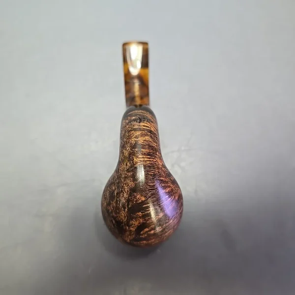 Moonshine MS12L Dark Smooth Long Stem Grapeshot w/ Tortoiseshell Stem Briar Pipe, New - Image 9