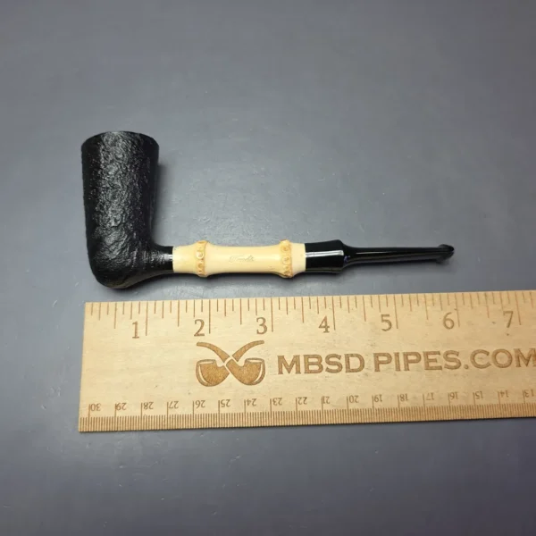 Graziano Tendi Sandblasted Nefertiti Dublin w/ Bamboo Handmade Briar Pipe, New - Image 10