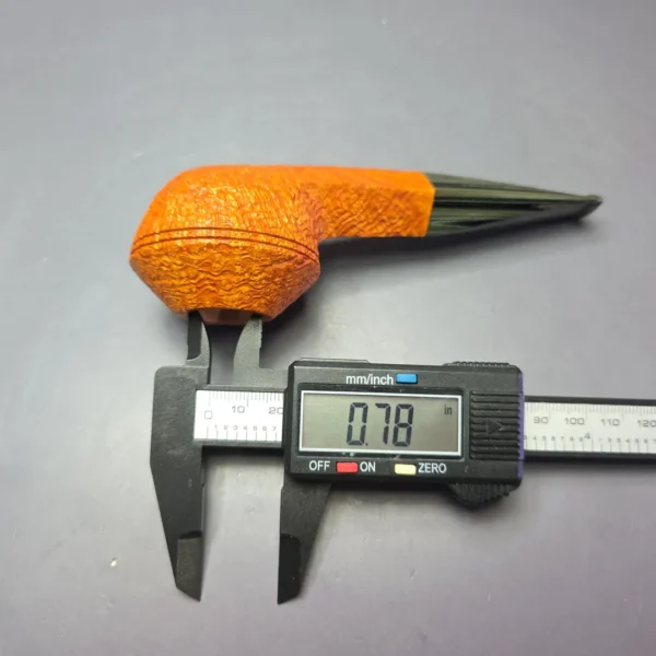 Graziano Tendi Tan Sandblasted "O" Squat Bulldog Handmade Briar Pipe, New - Image 10