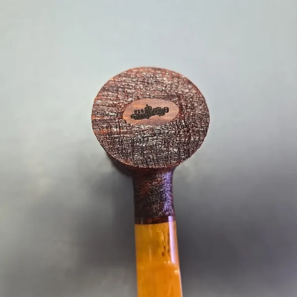 Moonshine MS06 Leather Sandblasted Stoker Poker w/ Yellow Stem Briar Pipe, New - Image 10