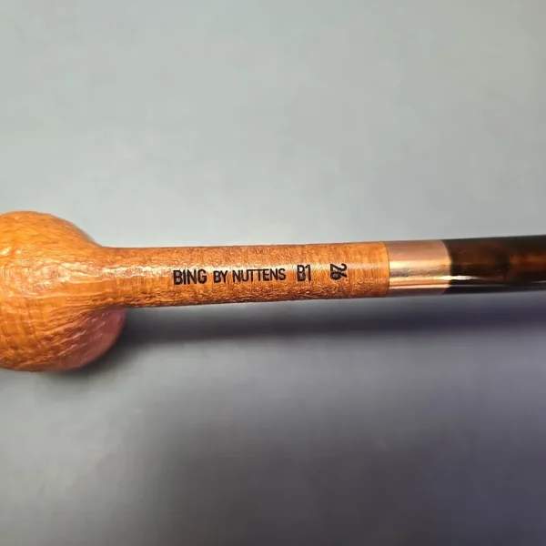 Bruno Nuttens Mini Bing B1 Partially Sandblasted Billiard w/ Copper Briar Pipe, New - Image 10