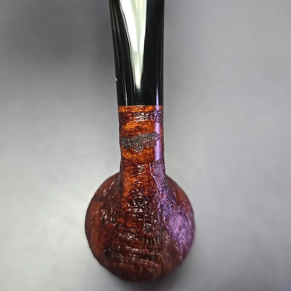Moonshine MS07 Leather Sandblasted Devil Anse w/ Black Stem Briar Pipe, New - Image 10
