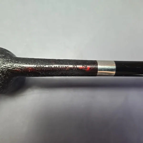 Bruno Nuttens Mini Bing B1 Partially Sandblasted Billiard w/ Aluminum Briar Pipe, New - Image 9