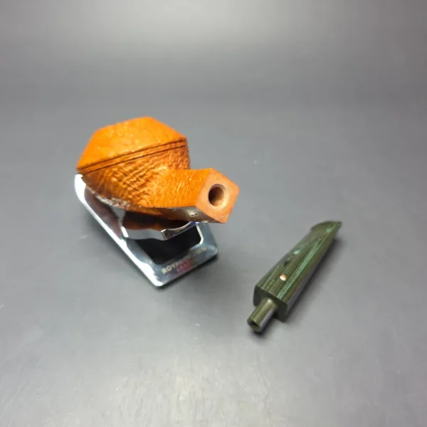 Graziano Tendi Tan Sandblasted "O" Squat Bulldog Handmade Briar Pipe, New - Image 11