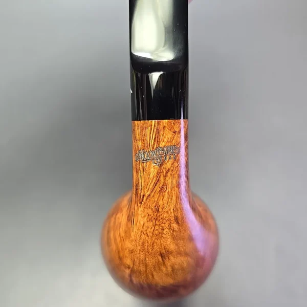 Moonshine MS02 Light Smooth Devil Dog w/ Black Stem Briar Pipe, New - Image 11