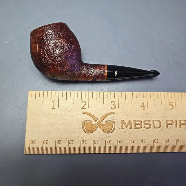 Moonshine MS07 Leather Sandblasted Devil Anse w/ Black Stem Briar Pipe, New - Image 11