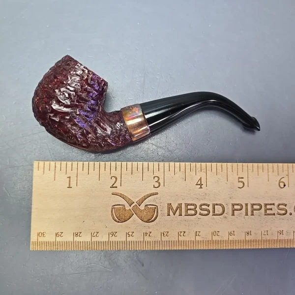 Peterson 2025 Christmas Pipe 230 Rusticated Bent Billiard w/ Copper Briar Pipe, Unsmoked - Image 11