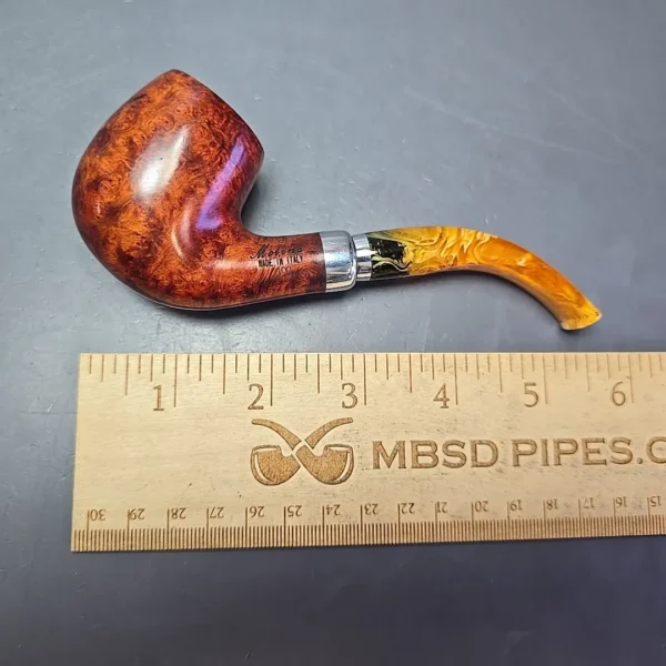 Molina Ambra 100 Smooth Bent Billiard Briar Pipe, New, 9mm - Image 11