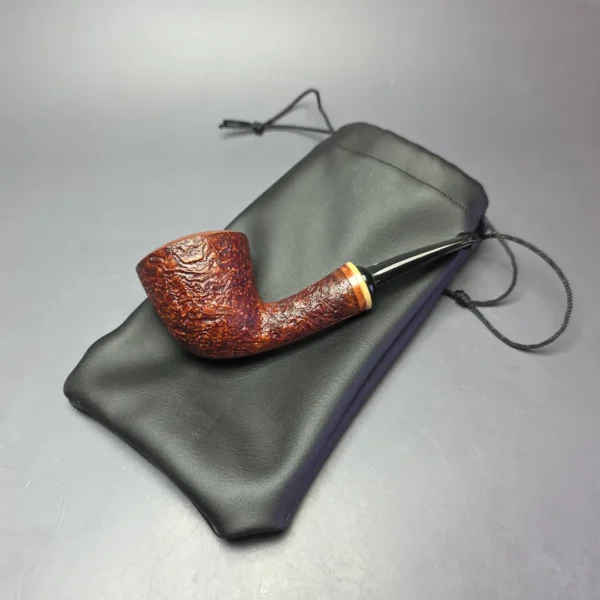 Graziano Tendi Partially Sandblasted Dublin w/ Boxwood Handmade Briar Pipe, New - Image 12
