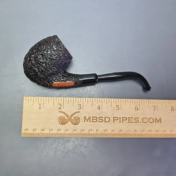 Castello Sea Rock Briar 4K Partially Rusticated Bent Egg Estate Briar Pipe, Unsmoked - Image 12