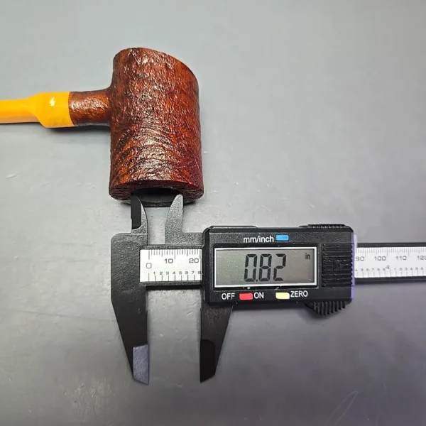 Moonshine MS06 Leather Sandblasted Stoker Poker w/ Yellow Stem Briar Pipe, New - Image 12