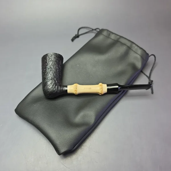 Graziano Tendi Sandblasted Nefertiti Dublin w/ Bamboo Handmade Briar Pipe, New - Image 13
