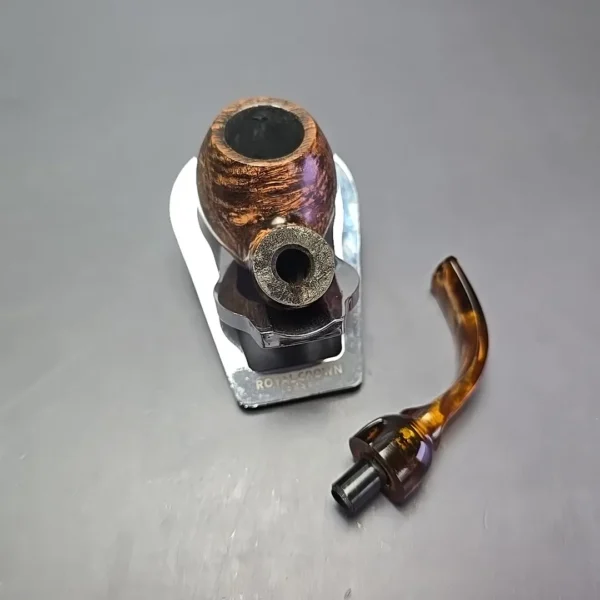 Moonshine MS12L Dark Smooth Long Stem Grapeshot w/ Tortoiseshell Stem Briar Pipe, New - Image 13