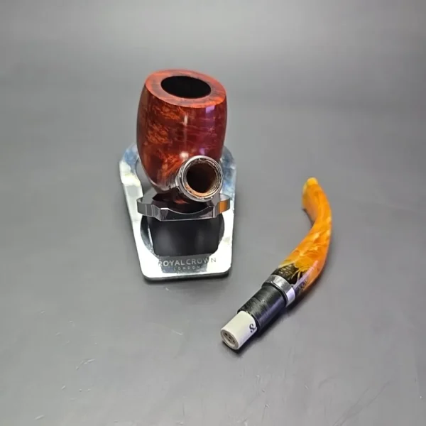Molina Ambra 100 Smooth Bent Billiard Briar Pipe, New, 9mm - Image 13