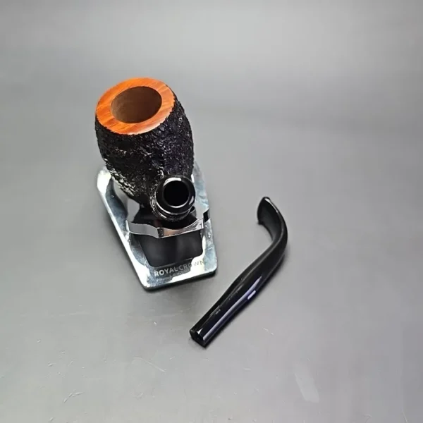 Castello Sea Rock Briar 4K Partially Rusticated Bent Egg Estate Briar Pipe, Unsmoked - Image 14