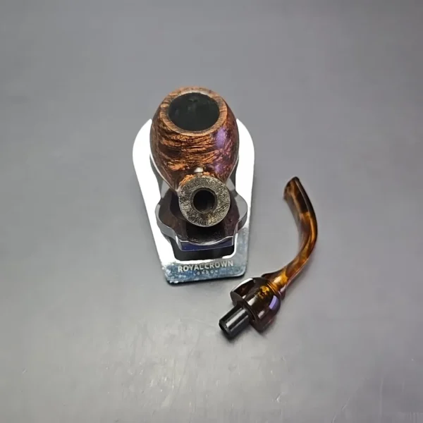 Moonshine MS12L Dark Smooth Long Stem Grapeshot w/ Tortoiseshell Stem Briar Pipe, New - Image 14