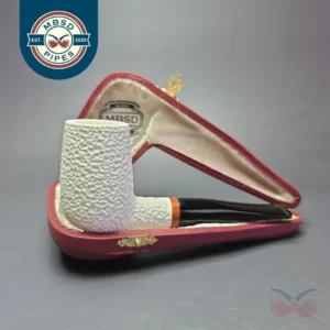 MBSD Meerschaum Deluxe Rustic Stack Billiard Block Meerschaum Pipe, Briars-Mortise