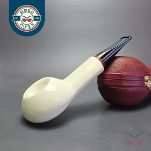 MBSD Meerschaum Deluxe Smooth Author Block Meerschaum Pipe, Briar-Mortise, New