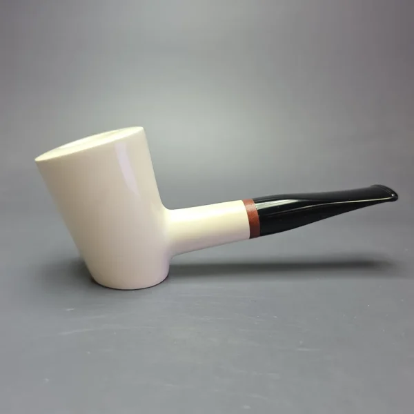 MBSD Meerschaum Deluxe Smooth Poker Block Meerschaum Pipe, Briar-Mortise, New, 9mm - Image 3
