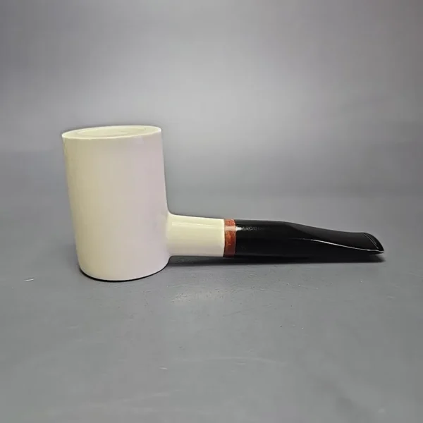 MBSD Meerschaum Translucent Poker Deluxe Block Meerschaum Pipe, Briar-Mortise, New - Image 3