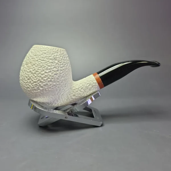MBSD Meerschaum Deluxe Rusticated Brandy Block Meerschaum Pipe, Briar-Mortise, New - Image 3