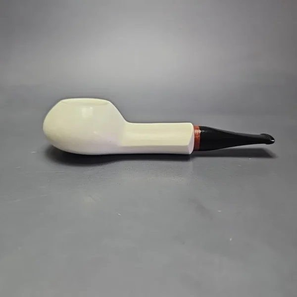 MBSD Meerschaum Deluxe Smooth Author Block Meerschaum Pipe, Briar-Mortise, New - Image 3