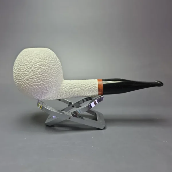 MBSD Meerschaum Deluxe Rusticated Apple Block Meerschaum Pipe, Briars-Mortise, New - Image 3