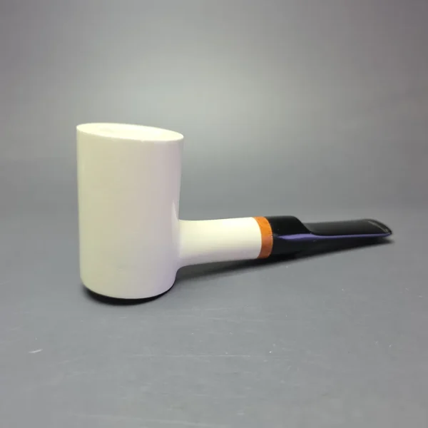 MBSD Meerschaum Deluxe Smooth Poker Block Meerschaum Pipe Briar-Mortise, New - Image 3
