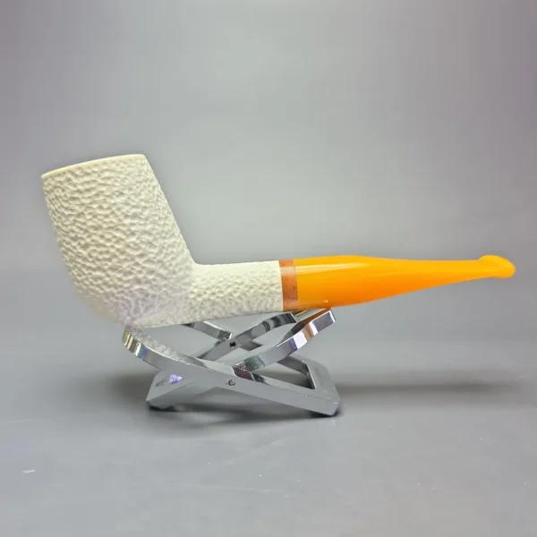 MBSD Meerschaum Deluxe Rusticated Belge Block Meerschaum Pipe, Briars-Mortise, New - Image 3