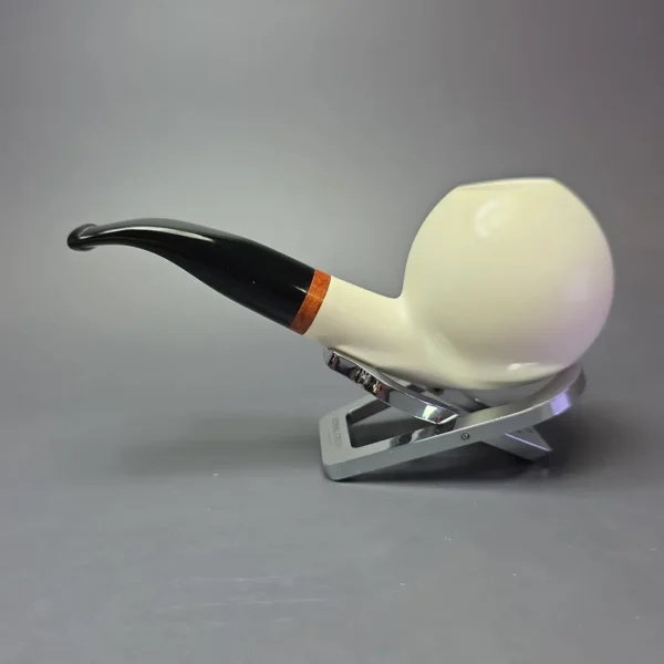 MBSD Meerschaum Deluxe Smooth Brandy Block Meerschaum Pipe, Briar-Mortise, New - Image 4