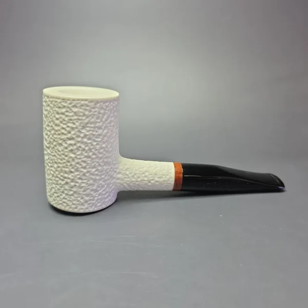 MBSD Meerschaum Deluxe Rusticated Poker Block Meerschaum Pipe, Briar-Mortise, New - Image 4