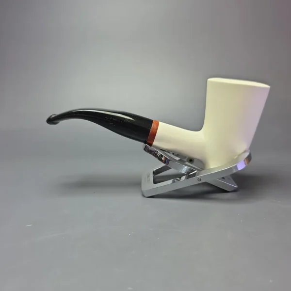 MBSD Meerschaum Deluxe Smooth Poker Block Meerschaum Pipe Briar-Mortise, New - Image 5