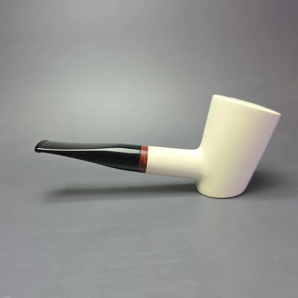 MBSD Meerschaum Deluxe Smooth Poker Block Meerschaum Pipe, Briar-Mortise, New, 9mm - Image 5