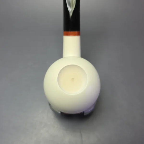 MBSD Meerschaum Deluxe Smooth Brandy Block Meerschaum Pipe, Briar-Mortise, New - Image 5