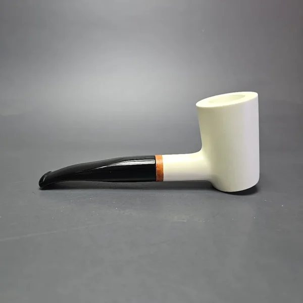 MBSD Meerschaum Deluxe Smooth Poker Block Meerschaum Pipe, Briar-Mortise, New - Image 5