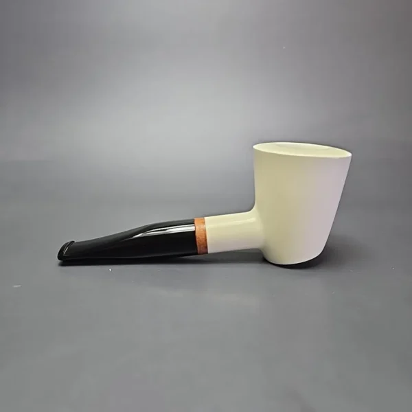MBSD Meerschaum Deluxe Smooth Poker Block Meerschaum Pipe, Briar-Mortise, New - Image 5