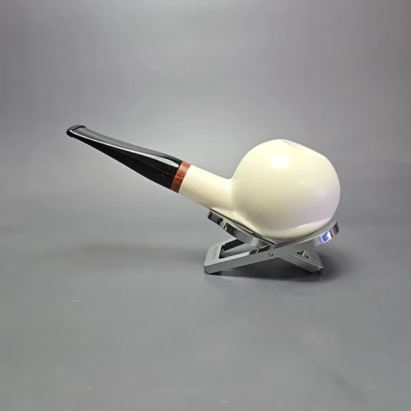 MBSD Meerschaum Deluxe Smooth Apple Block Meerschaum Pipe, Briar-Mortise, 9mm - Image 5