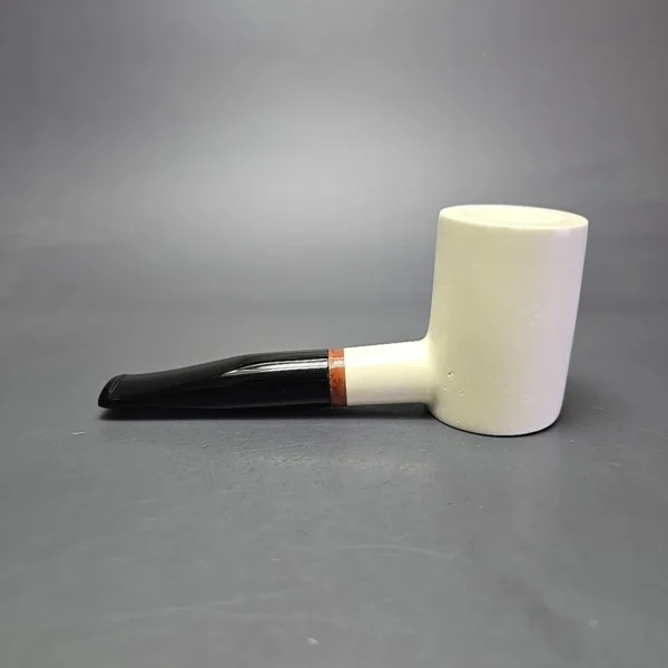 MBSD Meerschaum Translucent Poker Deluxe Block Meerschaum Pipe, Briar-Mortise, New - Image 5