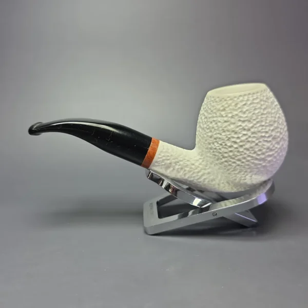 MBSD Meerschaum Deluxe Rusticated Brandy Block Meerschaum Pipe, Briar-Mortise, New - Image 5