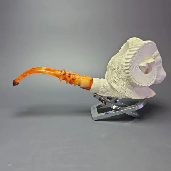 Ismail Baglan Magnum Ram w/ Case Estate Block Meerschaum Pipe, Unsmoked - Image 5